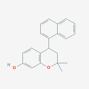 molecular formula C21H20O2 B8612197 2,2-Dimethyl-4-(1-naphthyl)-7-chromanol CAS No. 62071-60-7