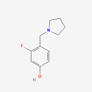 molecular formula C11H14FNO B8612235 3-Fluoro-4-(pyrrolidin-1-ylmethyl)phenol 