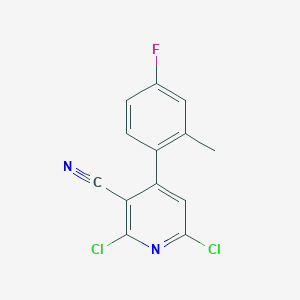 molecular formula C13H7Cl2FN2 B8612246 2,6-Dichloro-4-(4-fluoro-2-methylphenyl)pyridine-3-carbonitrile CAS No. 873443-67-5
