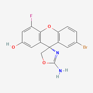 (S)-2-amino-7'-bromo-4'-fluoro-5H-spiro[oxazole-4,9'-xanthen]-2'-ol