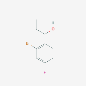molecular formula C9H10BrFO B8612313 1-(2-Bromo-4-fluorophenyl)propan-1-ol CAS No. 1086599-58-7