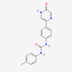 molecular formula C18H16N4O2 B8612333 N-(4-Methylphenyl)-N'-[4-(5-oxo-4,5-dihydropyrazin-2-yl)phenyl]urea CAS No. 89541-84-4