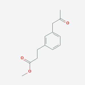 molecular formula C13H16O3 B8612408 Methyl 3-[3-(2-oxopropyl)phenyl]propanoate 