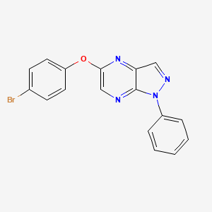 molecular formula C17H11BrN4O B8612412 5-(4-Bromophenoxy)-1-phenyl-1H-pyrazolo[3,4-b]pyrazine CAS No. 87595-02-6