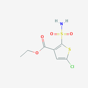 molecular formula C7H8ClNO4S2 B8612442 Ethyl 5-chloro-2-sulfamoylthiophene-3-carboxylate 