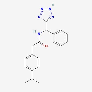molecular formula C19H21N5O B8612563 N-[phenyl(2H-tetrazol-5-yl)methyl]-2-(4-propan-2-ylphenyl)acetamide 