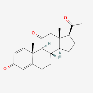 molecular formula C21H26O3 B8612588 Pregna-1,4-diene-3,11,20-trione CAS No. 4368-11-0
