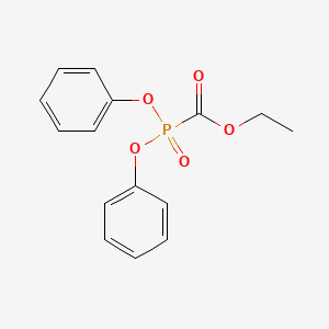 molecular formula C15H15O5P B8612594 Phosphinecarboxylic acid, diphenoxy-, ethyl ester, oxide CAS No. 72304-78-0