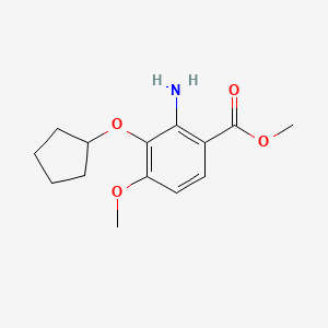 molecular formula C14H19NO4 B8612752 methyl 2-amino-3-cyclopentyloxy-4-methoxybenzoate 