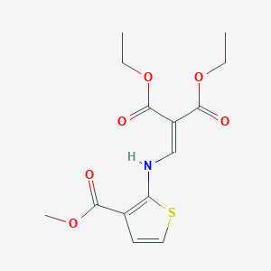 molecular formula C14H17NO6S B8612769 Diethyl (3-methoxycarbonylthienyl)aminomethylenemalonate 