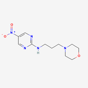 molecular formula C11H17N5O3 B8613068 N-(5-nitro-2-pyrimidinyl)-4-Morpholinepropanamine 