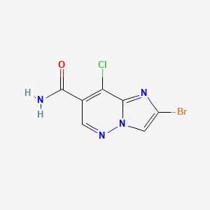 molecular formula C7H4BrClN4O B8613204 2-Bromo-8-chloro-imidazo[1,2-b]pyridazine-7-carboxamide 