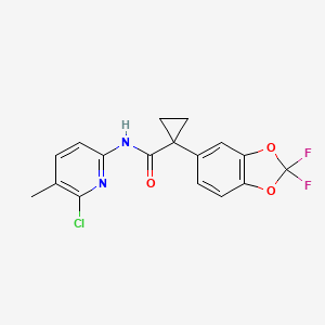molecular formula C17H13ClF2N2O3 B8613210 N-(6-chloro-5-methylpyridin-2-yl)-1-(2,2-difluorobenzo[d][1,3]dioxol-5-yl)cyclopropane-1-carboxamide 