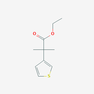 molecular formula C10H14O2S B8613494 Ethyl 2-methyl-2-(thiophen-3-yl)propanoate 