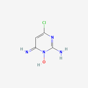 molecular formula C4H5ClN4O B8613514 2,6-Diamino-4-chloropyrimidin-1-ium-1-olate 