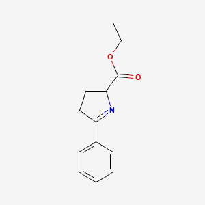 molecular formula C13H15NO2 B8613547 5-phenyl-3,4-dihydro-2H-pyrrole-2-carboxylic acid ethyl ester 