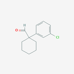 molecular formula C13H15ClO B8613615 1-(3-Chlorophenyl)cyclohexanecarbaldehyde 