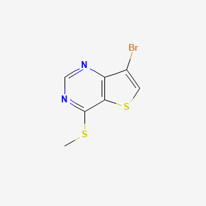 molecular formula C7H5BrN2S2 B8613641 7-Bromo-4-methylsulfanylthieno[3,2-d]pyrimidine 