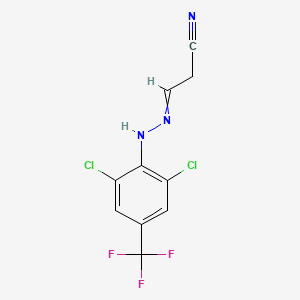 molecular formula C10H6Cl2F3N3 B8613837 Propanenitrile, 3-[[2,6-dichloro-4-(trifluoromethyl)phenyl]hydrazono]- CAS No. 111884-98-1