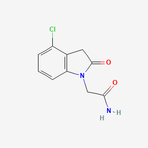 molecular formula C10H9ClN2O2 B8613869 1H-Indole-1-acetamide, 4-chloro-2,3-dihydro-2-oxo- CAS No. 874569-54-7