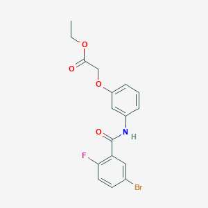 molecular formula C17H15BrFNO4 B8614044 Ethyl 2-[3-(5-bromo-2-fluorobenzamido)phenoxy]acetate 