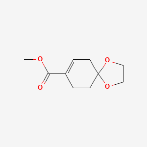 molecular formula C10H14O4 B8614056 Methyl 1,4-dioxaspiro[4.5]dec-7-ene-8-carboxylate CAS No. 54584-38-2