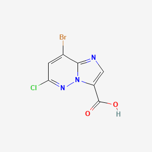 molecular formula C7H3BrClN3O2 B8614058 8-Bromo-6-chloroimidazo[1,2-b]pyridazine-3-carboxylic acid 