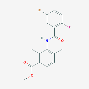 molecular formula C17H15BrFNO3 B8614149 Methyl 3-[(5-bromo-2-fluoro-benzoyl)amino]-2,4-dimethyl-benzoate 