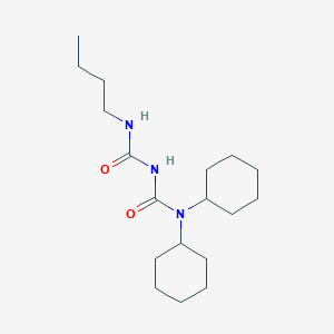 molecular formula C18H33N3O2 B8614184 1,1-Bis-(cyclohexyl)-5-butyl biuret CAS No. 919775-26-1