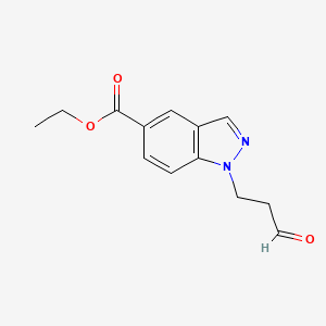 molecular formula C13H14N2O3 B8614352 ethyl 1-(3-oxopropyl)-1H-indazole-5-carboxylate 
