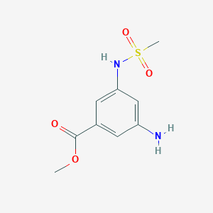 molecular formula C9H12N2O4S B8614450 Methyl 3-amino-5-(methylsulfonamido)benzoate 