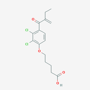molecular formula C16H18Cl2O4 B8614529 5-[2,3-Dichloro-4-(2-methylidenebutanoyl)phenoxy]pentanoic acid CAS No. 113239-17-1