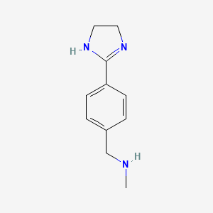 molecular formula C11H15N3 B8614549 1-[4-(4,5-dihydro-1H-imidazol-2-yl)phenyl]-N-methylmethanamine 
