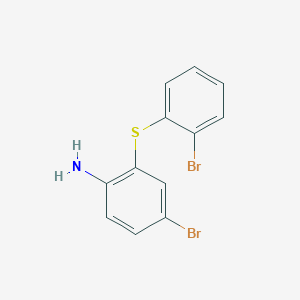 molecular formula C12H9Br2NS B8614568 4-Bromo-2-(2-bromophenylsulfanyl)-aniline 
