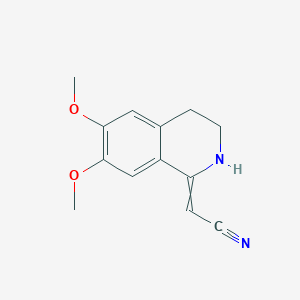 molecular formula C13H14N2O2 B8614580 1-Cyanomethylene-6,7-dimethoxy-1,2,3,4-tetrahydroisoquinoline 