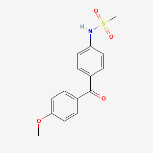 molecular formula C15H15NO4S B8614948 N-[4-(4-methoxybenzoyl)phenyl]Methanesulfonamide 