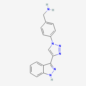 molecular formula C16H14N6 B8614949 [4-[4-(1H-indazol-3-yl)triazol-1-yl]phenyl]methanamine 