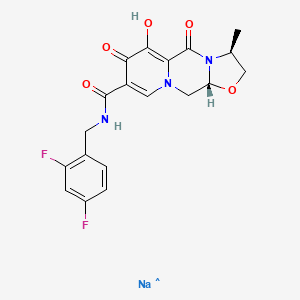 molecular formula C19H17F2N3NaO5 B8615026 Sodium (3S,11aR)-8-((2,4-difluorobenzyl)carbamoyl)-3-methyl-5,7-dioxo-2,3,5,7,11,11a-hexahydrooxazolo[3,2-a]pyrido[1,2-d]pyrazin-6-olate 