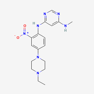 molecular formula C17H23N7O2 B8615034 N4-(4-(4-ethylpiperazin-1-yl)-2-nitrophenyl)-N6-methylpyrimidine-4,6-diamine 