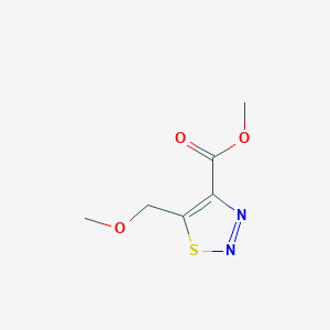 molecular formula C6H8N2O3S B8615138 Methyl 5-(methoxymethyl)thiadiazole-4-carboxylate 