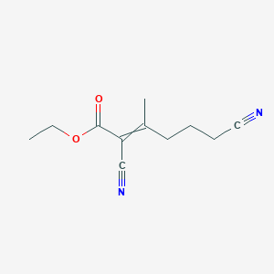 molecular formula C11H14N2O2 B8615535 Ethyl 2,6-dicyano-3-methylhex-2-enoate CAS No. 83070-88-6