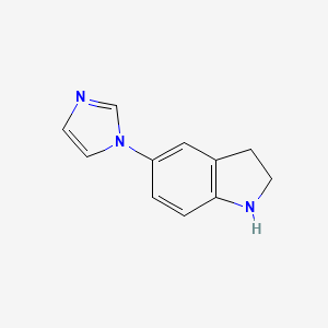 molecular formula C11H11N3 B8615798 5-(1H-Imidazol-1-yl)indoline 