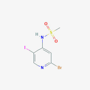 molecular formula C6H6BrIN2O2S B8616106 N-(2-Bromo-5-iodopyridin-4-yl)methanesulfonamide 