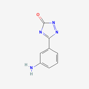 molecular formula C8H6N4O B8616210 3-Aminophenyl-1,3,4-triazole-5-one 