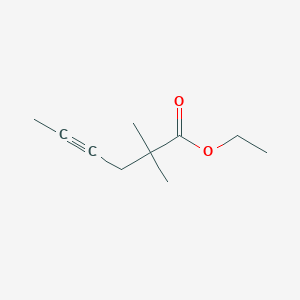 molecular formula C10H16O2 B8616320 ethyl 2,2-dimethylhex-4-ynoate 