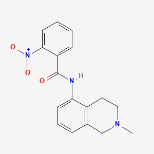 molecular formula C17H17N3O3 B8616390 Benzamide, 2-nitro-N-(1,2,3,4-tetrahydro-2-methylisoquinolin-5-yl)- CAS No. 37481-43-9