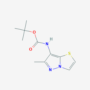 molecular formula C11H15N3O2S B8616426 tert-butyl N-(6-methylpyrazolo[5,1-b][1,3]thiazol-7-yl)carbamate 