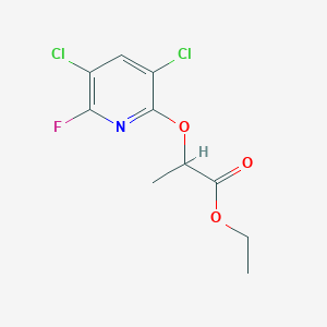 molecular formula C10H10Cl2FNO3 B8616466 Ethyl 2-[(3,5-dichloro-6-fluoropyridin-2-yl)oxy]propanoate CAS No. 62270-91-1
