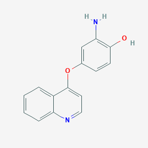 molecular formula C15H12N2O2 B8616678 2-amino-4-quinolin-4-yloxyphenol 