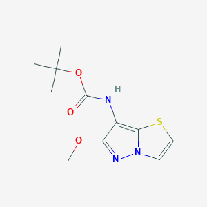 molecular formula C12H17N3O3S B8616918 tert-butyl N-(6-ethoxypyrazolo[5,1-b][1,3]thiazol-7-yl)carbamate 